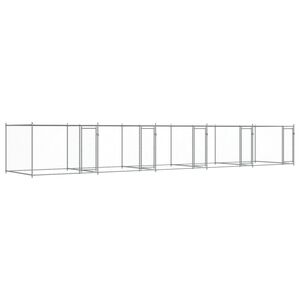 vidaXL Hundezwinger mit T&uuml;ren Grau 10x2x1,5 m Verzinkter Stahl