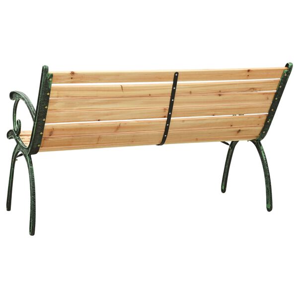vidaXL Gartenbank 116 cm Gusseisen und Massivholz Tanne