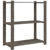 vidaXL Lagerregal mit 3 B&ouml;den Grau 80x38x90 cm Massivholz Kiefer
