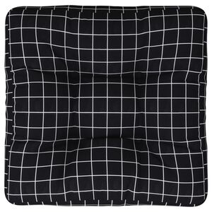 vidaXL Palettenkissen Schwarz Karomuster 50x50x12 cm Stoff