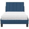 vidaXL Bett mit Matratze "Hanko" Blau 90x200 cm Stoff