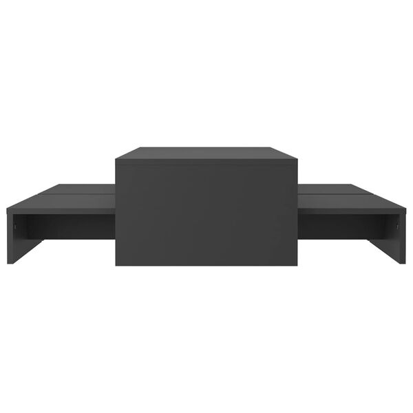 vidaXL Satztisch-Set Grau 100x100x26,5 cm Holzwerkstoff