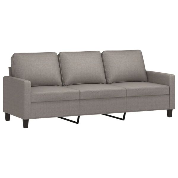 vidaXL 3-Sitzer-Sofa mit Hocker Taupe 180 cm Stoff