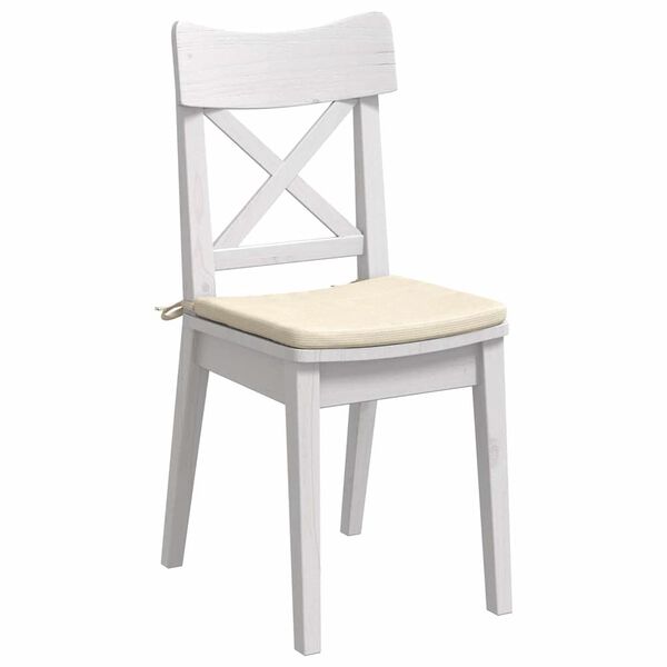 vidaXL Sitzkissen 4 pcs Creme 40 x 40 x 3 cm Cordstoff