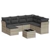 vidaXL 8-tlg. Garten-Sofagarnitur mit Kissen Hellgrau Poly Rattan
