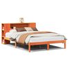 vidaXL Massivholzbett mit Regal ohne Matratze Wachsbraun 150x200 cm