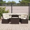 vidaXL Garten-Sofa-Set mit Kissen 7 pcs Braun und Creme
