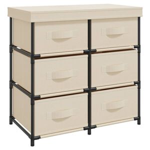 vidaXL Lagerschrank mit 6 Schubladen 55&times;29&times;55 cm Creme Stahl