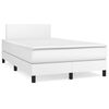 vidaXL Boxspringbett mit Matratze Wei&szlig; 120x200 cm Kunstleder
