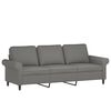 vidaXL 3-Sitzer-Sofa mit Kissen Dunkelgrau 180 cm Stoff