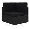 vidaXL 10-tlg. Garten-Lounge-Set mit Kissen Schwarz Poly Rattan