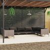 vidaXL 9-tlg. Garten-Lounge-Set mit Kissen Poly Rattan Dunkelgrau