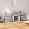 vidaXL Sideboards 3 Stk. Grau Sonoma Holzwerkstoff