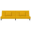 vidaXL Schlafsofa 2-Sitzer mit 2 Kissen & Hocker Gelb Samt