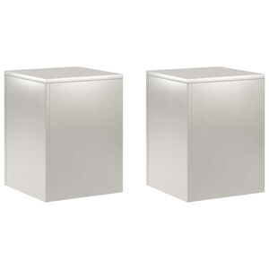 vidaXL Pflanzenst&auml;nder 2 pcs Silber 30 x 30 x 40 cm Stahl