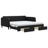 vidaXL Tagesbett Ausziehbar mit Schubladen Schwarz 100x200 cm Stoff