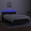 vidaXL Boxspringbett mit Matratze & LED Schwarz 140x200 cm Stoff