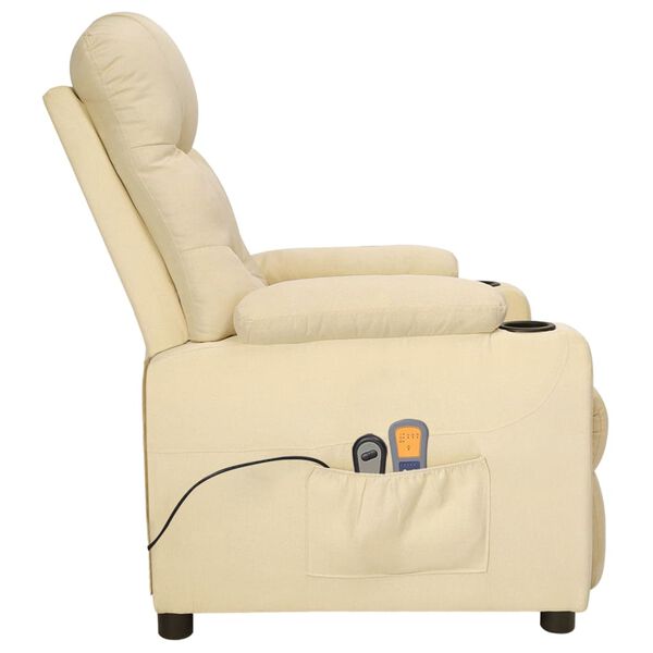 vidaXL Massagesessel Elektrisch Creme Stoff