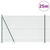 vidaXL Zaunpfosten Gr&uuml;n 25 x 1,4 m (12 x 12 mm Netz) Stahl und PVC