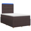 vidaXL LED Boxspringbett mit Matratze Dunkelbraun 120 x 200 cm Stoff
