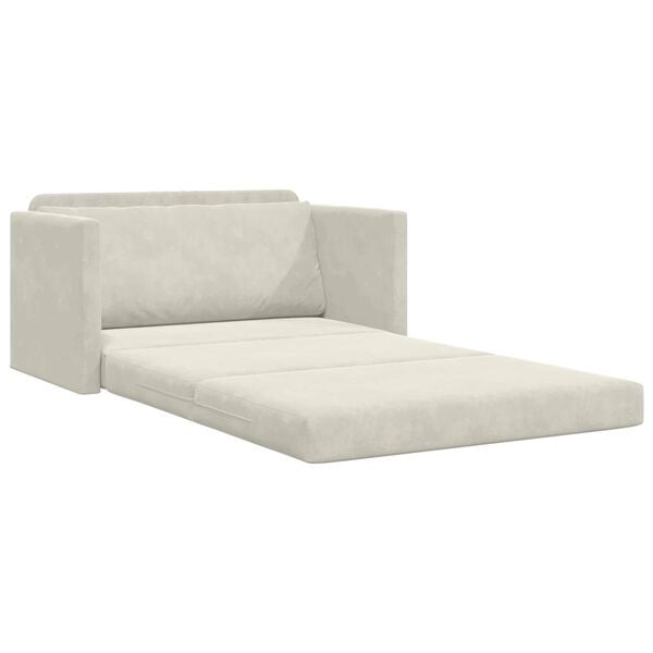 vidaXL Schlafsofa 110cm Creme Samt