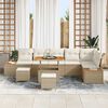 vidaXL Gartensofa-set 9 pcs Beige Poly-Rattan