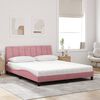 vidaXL Bett mit Matratze "Hanko" Rosa 160x200 cm Samt