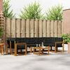 vidaXL Outdoor-Sofagarnitur mit Kissen 8 pcs Nat&uuml;rlich und Schwarz