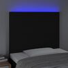 vidaXL LED Kopfteil Schwarz 90x5x118/128 cm Stoff