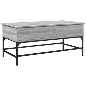vidaXL Couchtisch Grau Sonoma 100x50x45 cm Holzwerkstoff und Metall