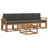 vidaXL Outdoor-Sofagarnitur mit Kissen 5 pcs Natur und Anthrazit