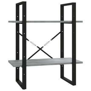 vidaXL B&uuml;cherregal 2 F&auml;cher Grau Sonoma 60x30x70 cm Holzwerkstoff