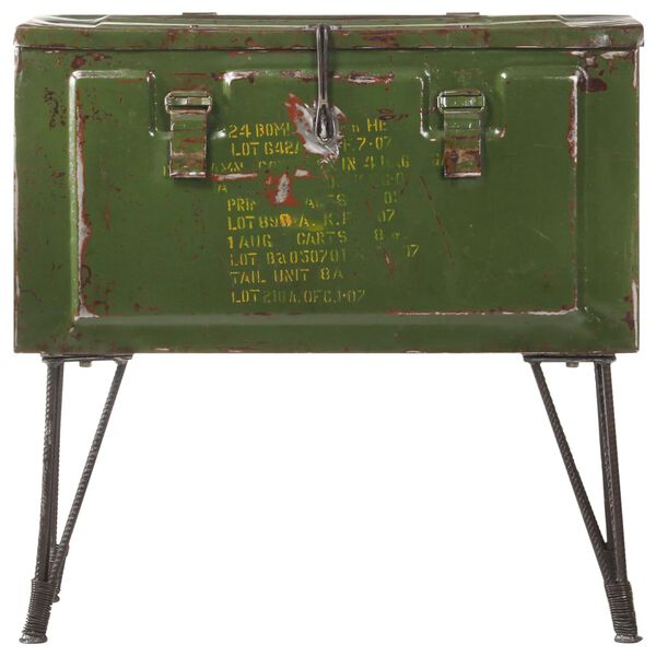 vidaXL Aufbewahrungskiste Milit&auml;r-Stil 68x24x66 cm Eisen