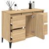 vidaXL Waschbeckenunterschrank Sonoma-Eiche 80x33x60 cm Holzwerkstoff