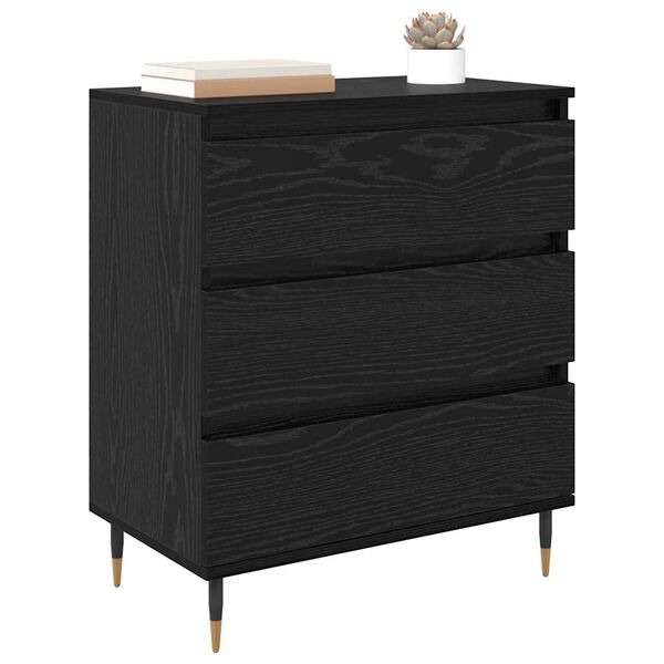 Sideboard Schwarz Eichen-Optik 60 x 35 x 70 cm Holzwerkstoff