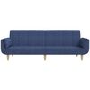 vidaXL Schlafsofa 2-Sitzer mit 2 Kissen Blau Stoff