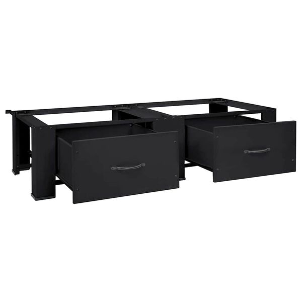 vidaXL Waschmaschinen-Podest 2 pcs Schwarz 64 x 55 x 32,5 cm Stahl