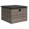 vidaXL 4-tlg. Garten-Sofagarnitur mit Kissen Grau Poly Rattan