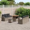 vidaXL Garten-Sofa-Set mit Kissen mit Speicher mit Kissen 9 pcs Grau