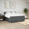vidaXL Boxspringbett mit Matratze Dunkelgrau 200x200 cm Stoff