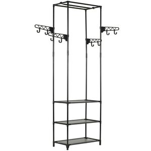 vidaXL Kleiderst&auml;nder Stahl und Vliesstoff 55x28,5x175 cm Schwarz