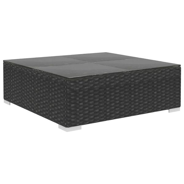 vidaXL 7-tlg. Garten-Lounge-Set Schwarz mit Auflagen Poly Rattan