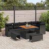 vidaXL Garten-Sofa-Set mit Kissen mit Speicher 9 pcs Schwarz