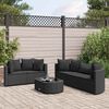vidaXL 6-tlg. Garten-Sofagarnitur mit Kissen Schwarz Poly Rattan