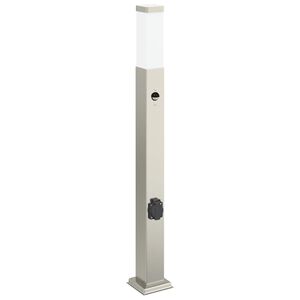 vidaXL Pollerleuchte mit Sensor&Steckdose 80 cm Edelstahl IP44