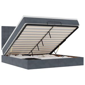 vidaXL Ottoman-Bett mit Matratzen Dunkelgrau 200x200 cm Samt