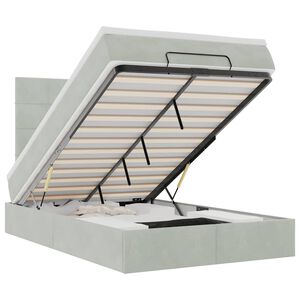 vidaXL Ottoman-Bett mit Matratzen Hellgrau 120x200 cm Samt