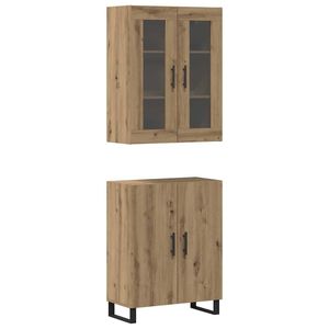 vidaXL Highboard 2 pcs Artisan-Eiche Holzwerkstoff