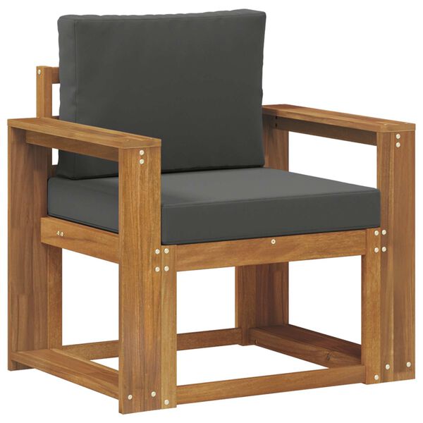 vidaXL Outdoor-Sofa Massives Akazienholz und Polyester Natur