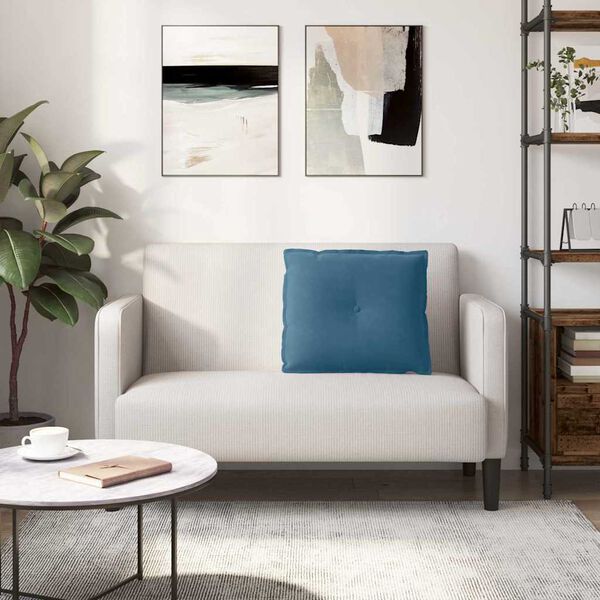 vidaXL R&uuml;ckenkissen Blau 60 x 50 cm Cordstoff